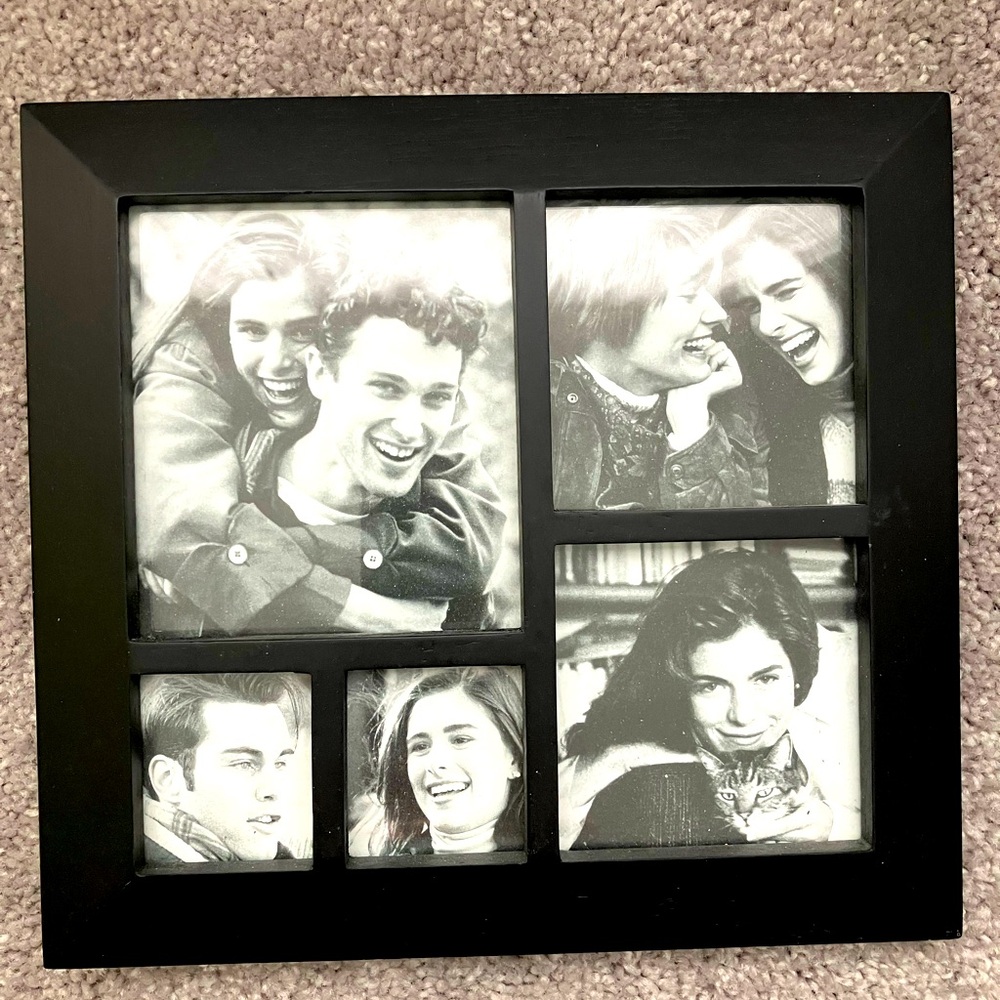 New Black Wood Frame for Multiple Photos (NWOT)
